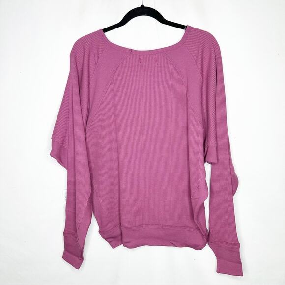 FREE PEOPLE Santa Clara Thermal Top Mulberry NWT in Small - Picture 5 of 5